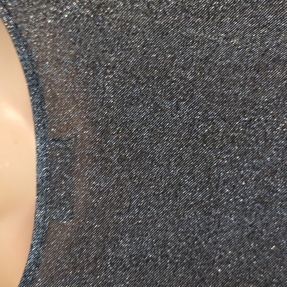 Velvet by Graham & Spencer Silver Metallic Sparkly Dolman Split Sleeve Top - Picture 9 of 15